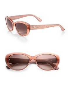Tods Acetate Cats Eye Sunglasses   Pink Light Brown