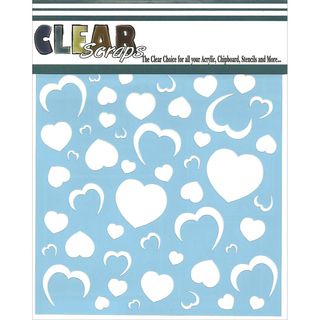 Clear Scraps Stencils 6x6 heart Wall