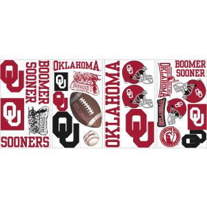 Oklahoma Sooners NCAA Peel And Stick Wall Decal Sheet
