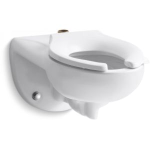 Kohler K 4325 0 KINGSTON Wall mounted 1.6 or 1.28 gpf flushometer valve toilet b