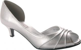 Womens Touch Ups Abby Metallic   Silver Leather Low Heel Shoes