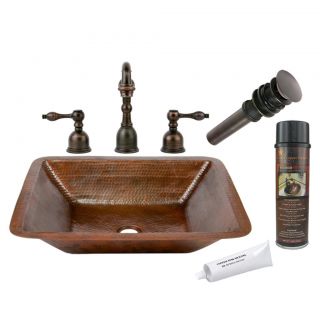 Premier Copper Products Lrec19db/ Widespread Faucet Package (Oil rubbed bronzeDown pipe width 1.25 inchesOverall length 8.625 inchesThread length 2.75 inchesInstallation type Compression threadedMaterial BrassWaxCleans and protects copper sinks, appl
