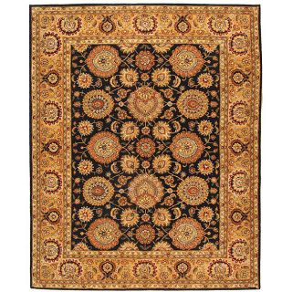 Handmade Legacy Navy/ Light Gold Wool And Silk Rug (86 X 116) (BluePattern OrientalMeasures 0.5 inch thickTip We recommend the use of a non skid pad to keep the rug in place on smooth surfaces.All rug sizes are approximate. Due to the difference of moni