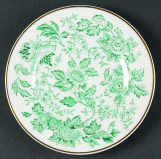 Wedgwood Avon Green Bread & Butter Plate, Fine China Dinnerware   Green Floral A