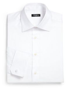  Collection White Cotton Dress Shirt   White