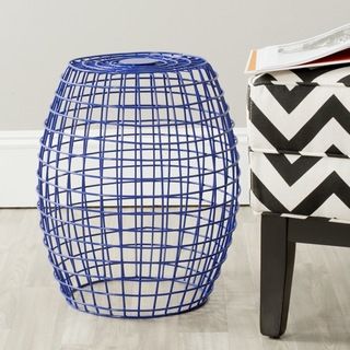 Eric Dark Blue Grid Stool (Dark blueMaterials IronDimensions 17.9 inches high x 14.8 inches wide x 14.8 inches deepThis product will ship to you in 1 box.Furniture arrives fully assembled )