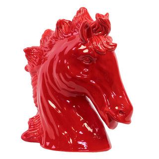 Red Ceramic Horse Head (RedDimensions 10.5 inches high x 9 inches wide x 5 inches deep CeramicColor RedDimensions 10.5 inches high x 9 inches wide x 5 inches deep)