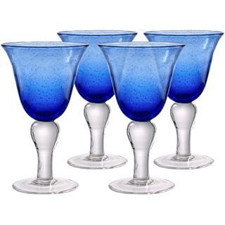 Iris 4 pc. Wine Glass Set, Cobalt