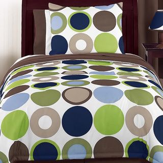 Sweet Jojo Designs Boys Dot Modern 4 piece Twin Comforter Set (Navy/ steel blue/ green/ brownFill material PolyesterCare instructions Machine washableComforter 62 inches wide x 86 inches longSham 20 inches wide x 26 inches longBedskirt 39 inches wide
