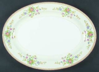 National China (Japan) Patricia 16 Oval Serving Platter, Fine China Dinnerware