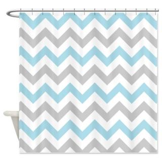  Blue and Grey Chevron Shower Curtain  Use code FREECART at Checkout