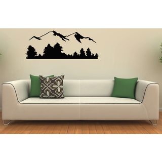 Mountain Range Vinyl Wall Decal (Glossy blackEasy to applyDimensions 25 inches wide x 35 inches long )