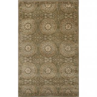 Handtufted Mala Green Wool Rug (5 X 8)