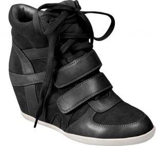Womens Journee Collection Lace up Wedge High top Sneakers Alana 1   Black Casua