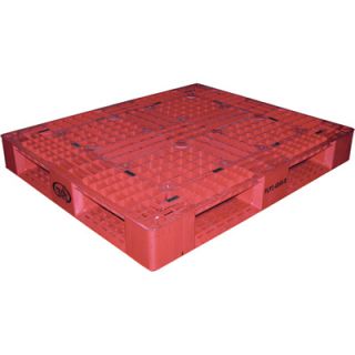 Vestil Plastic Pallet   Red, 6,600 lb. Capacity, 40in.L x 48in.W x 6in.H,