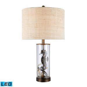 Dimond Lighting DMD D1980 LED Largo Table Lamp with Natural Linen Shade & Off  