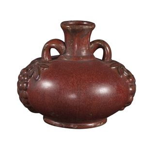 Aged Red Glaze Ceramic Urn
