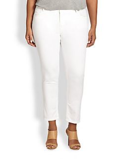 Marina Rinaldi, Sizes 14 24 Stretch Cotton Pants   White