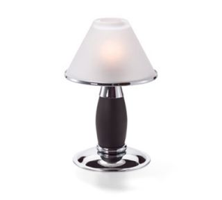 Hollowick Tealight Candlestick Lamp w/ Petite Style, 4.75x7.75 in, Chrome/Black