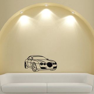 Bentley Jaguar Cool Car Wall Art Vinyl Decal Sticker (Glossy blackEasy to apply, instructions includedDimensions 25 inches wide x 35 inches long )