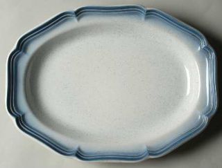 Mikasa Country Club 14 Oval Serving Platter, Fine China Dinnerware   Blue Band