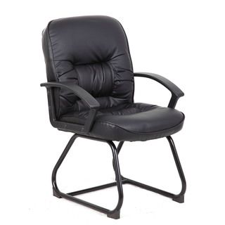 Boss Mid Back Leatherplus Sled Base Guest Chair (BlackWeight capacity 250 poundsDimensions 38 inches high x 27 inches wide x 28.5 inches deepSeat size 20 inches high x 21 inches wide x 20 inches deepArm height 25.5 inches highAssembly RequiredPlease n