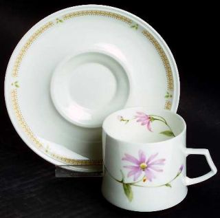 Mikasa NatureS Garden Flat Cup & Saucer Set, Fine China Dinnerware   Flowers Of