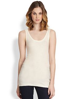 Collection Silk/Cashmere Tank Top   White