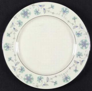Triomphe Bluecrest Dinner Plate, Fine China Dinnerware   Blue&Aqua Flowers, Gray