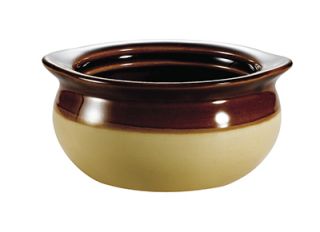 CAC International 12 oz Accessories Onion Soup Crock   Ceramic, Cream/Brown