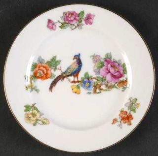 Epiag 6509 Bread & Butter Plate, Fine China Dinnerware   Bird In Center, Floral