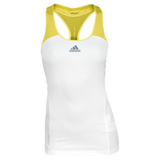 Adidas Women`s Adizero Tennis Tank White/Vivid Yellow Large White