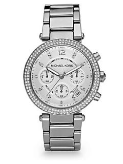 Michael Kors Crystal Chronograph Bracelet Watch/Silver   Silver