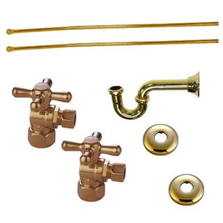Decorative Polished Brass Plumbing Supply Kit (drain, Shut off Valves And Supply Line)