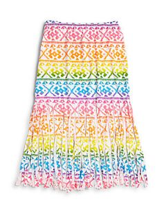 Flowers by Zoe Girls Rainbow Fringe Skirt   Color