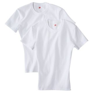Hanes Premium Mens 2pk Compression Slim Fit Crew Neck T Shirts   White XL