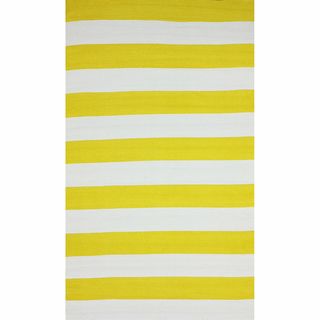 Nuloom Flatweave Indoor/ Outdoor Reversible Thick Striped Yellow Rug (8 X 10)