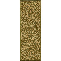 Indoor/ Outdoor Mayaguana Olive/ Natural Runner (24 X 67)