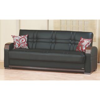 Bronx Sofabed (Wood, bicast leatheretteUpholstery material LeatheretteUpholstery color BlackFeatures Sofa has a storage compartmentDimensions 35 inches high x 87 inches wide x 35 inches deep Bed size 45 inches x 75 inchesAssembly Required)