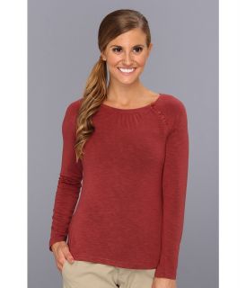 Royal Robbins Nabru L/S Button Crew Womens Long Sleeve Pullover (Red)