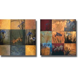 Don Li leger Iris Nine Patch Set 2 piece Canvas Art Set (MediumSubject ContemporaryOutside Dimensions 20 inches high x 20 inches wide x 0.75 inches deep (each)This canvas is being custom built for you. Please allow 10 business days for the product to le