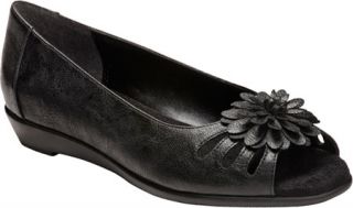 Womens A2 by Aerosoles Big Hearted   Black Faux Leather Ornamented Shoes