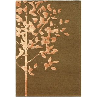 Hand tufted Brown/ Ivory Wool And Art Silk Area Rug (8 X 11)