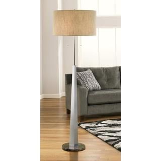 Artiva Usa Luxor 68 inch Square tapered Brushed Steel Floor Lamp With Marble Base