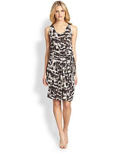 Weekend MaxMara Lupino Jersey Tie Front Dress   Cocoa