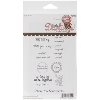 Little Darlings Unmounted Rubber Stamp 4x6 love You Sentiments