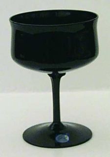 Lenox Midnight Mood Black Champagne/Tall Sherbet   Black, Multi Sided Stem, Dime