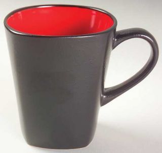Gibson Designs Claret Red Mug, Fine China Dinnerware   Red In,Black Out,Coupe,Sq