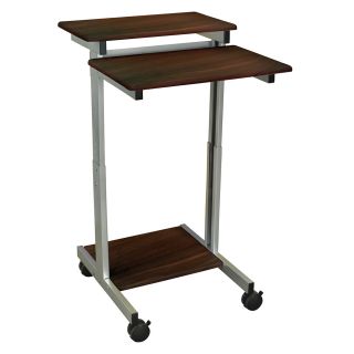 Luxor Mobile Silver Grey Stand up Computer Presentation Cart (Grey Materials SteelFinish Powder coatDimensions 25 inches long x 26 inches wide x 41 inches highModel STANDUP 24Overall 24 inches wide x 23.6 inches deep x variable (height of lower and up