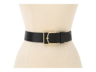 LAUREN by Ralph Lauren 1 5/8 Leather Belt w/ Leather Inset Buckle Womens Belts (Black)